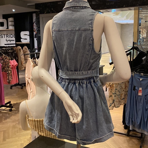 Saints and secrets button down denim romper - Picture 5 of 8